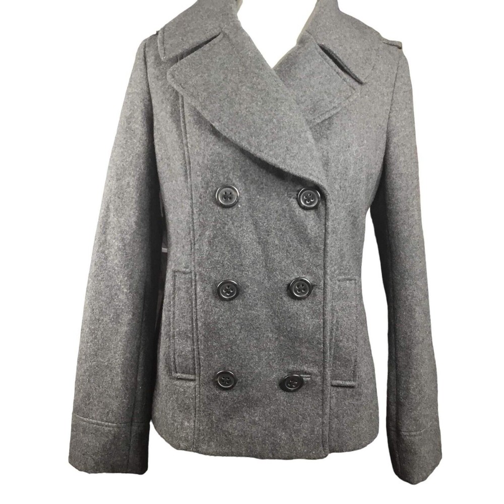 Merona Grey Double-breasted Long Sleeves Notched Lapels Jacket S